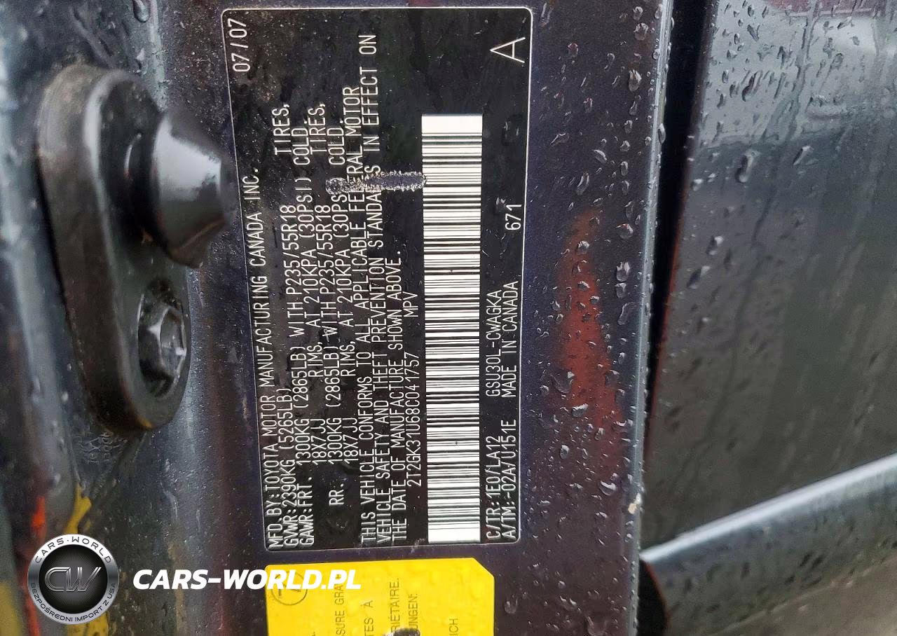 2008 Lexus Rx 350 VIN:2T2GK31U68C041757 - 12