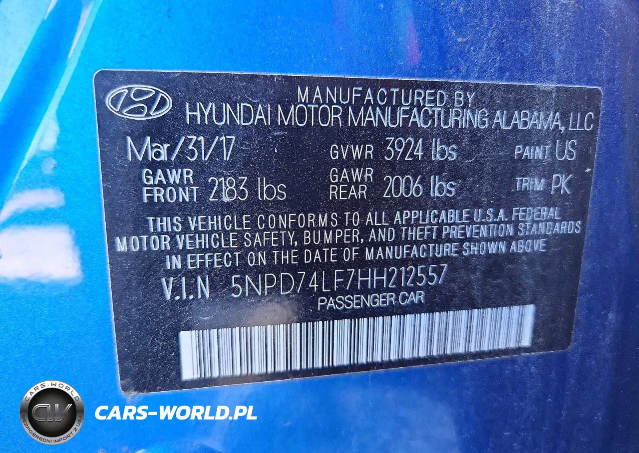 2017 Hyundai Elantra Se VIN:5NPD74LF7HH212557 - 13