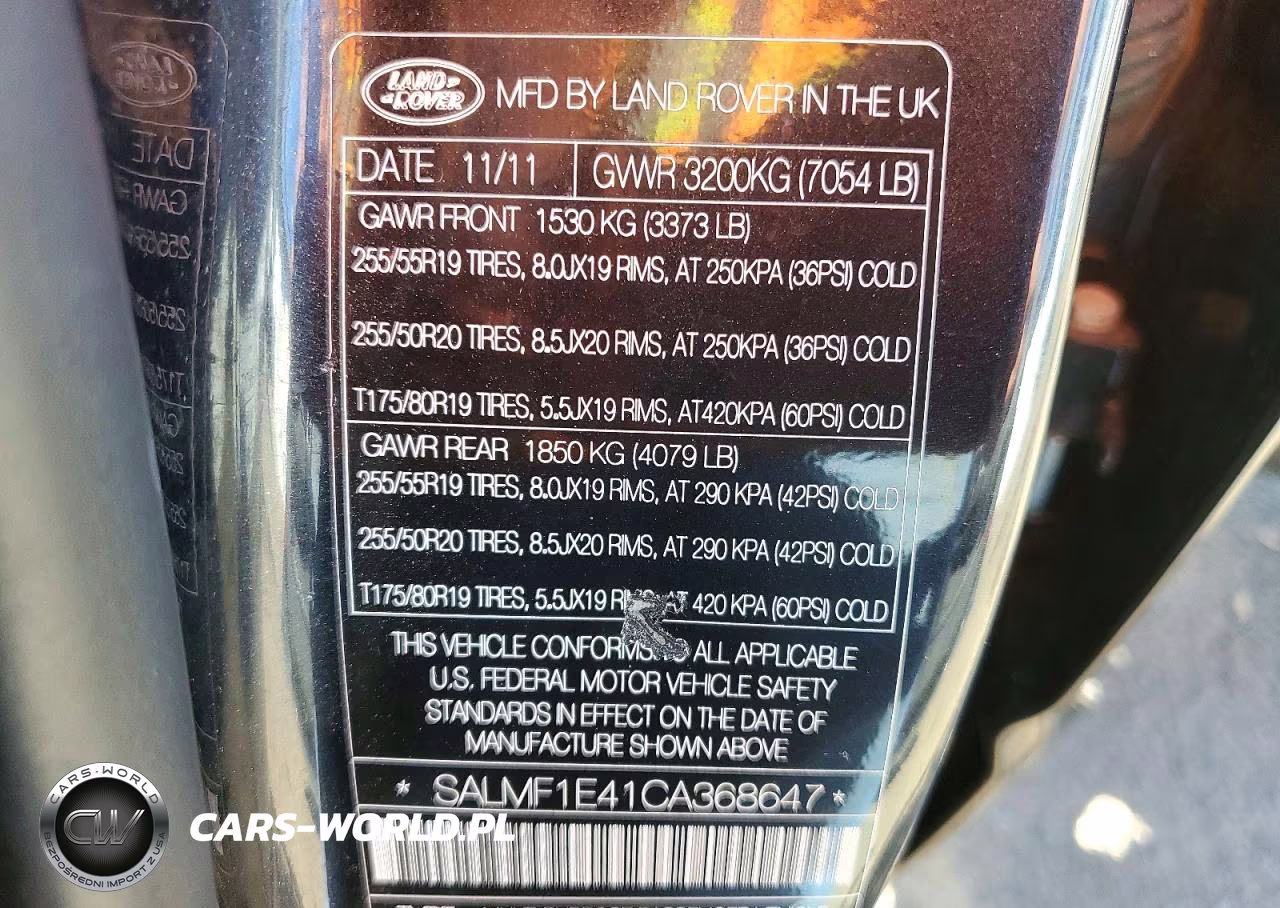 2012 Land Rover Range Rover Hse Luxury VIN:SALMF1E41CA368647 - 13