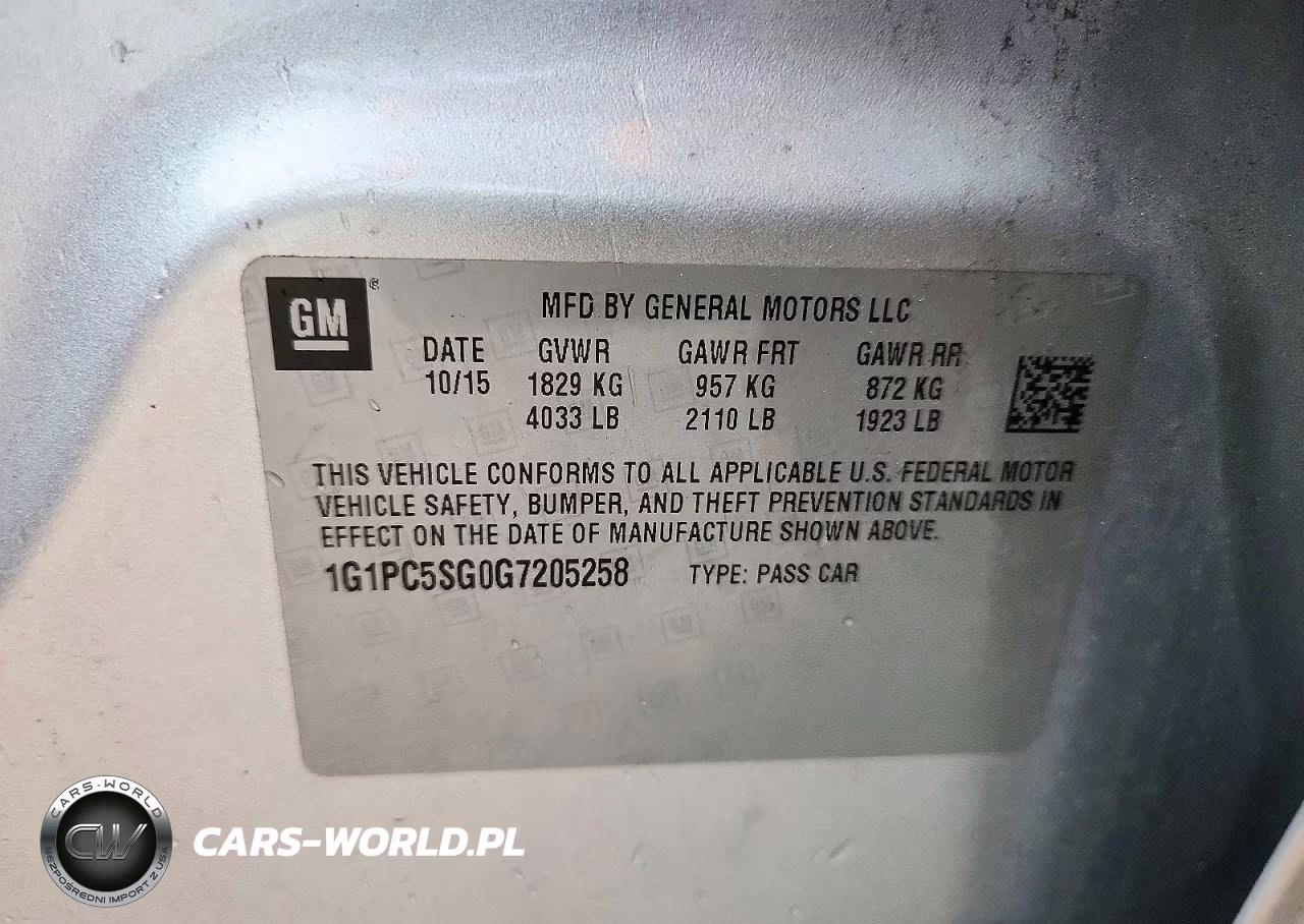 2016 Chevrolet Cruze Limited Ls VIN:1G1PC5SG0G7205258 - 12