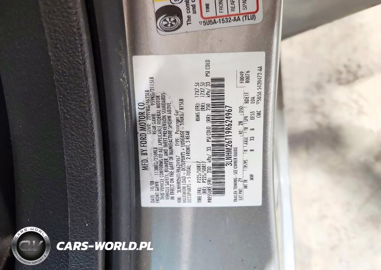2009 Lincoln Mkz VIN:3LNHM26T19R624967 - 12