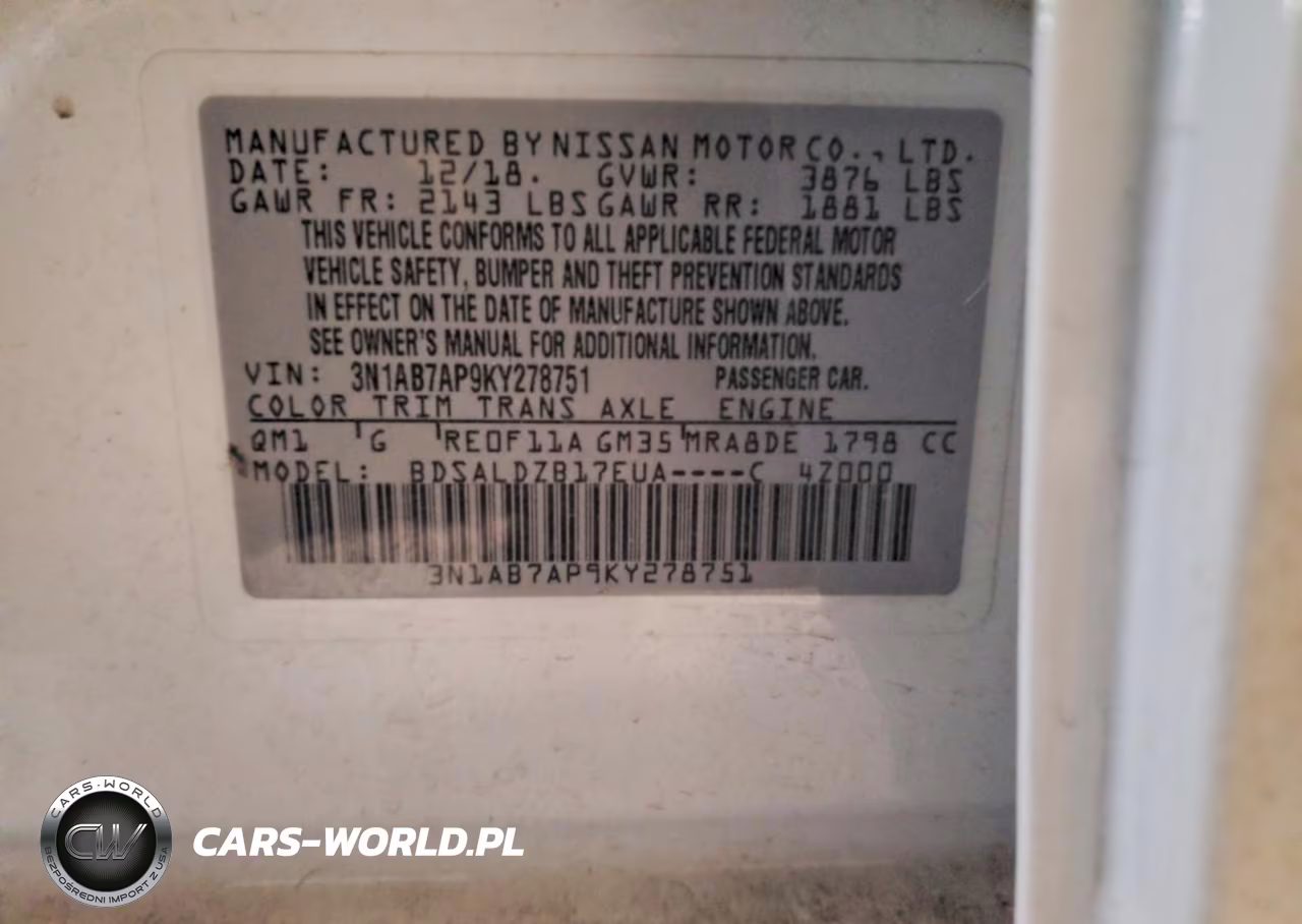 2019 Nissan Sentra S VIN:3N1AB7AP9KY278751 - 12