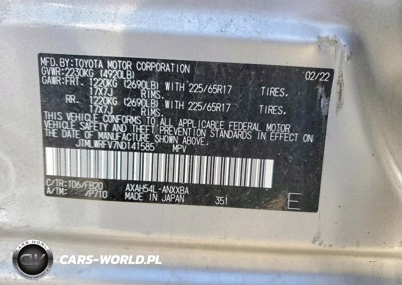 2022 Toyota Rav4 Le VIN:JTMLWRFV7ND141585 - 13