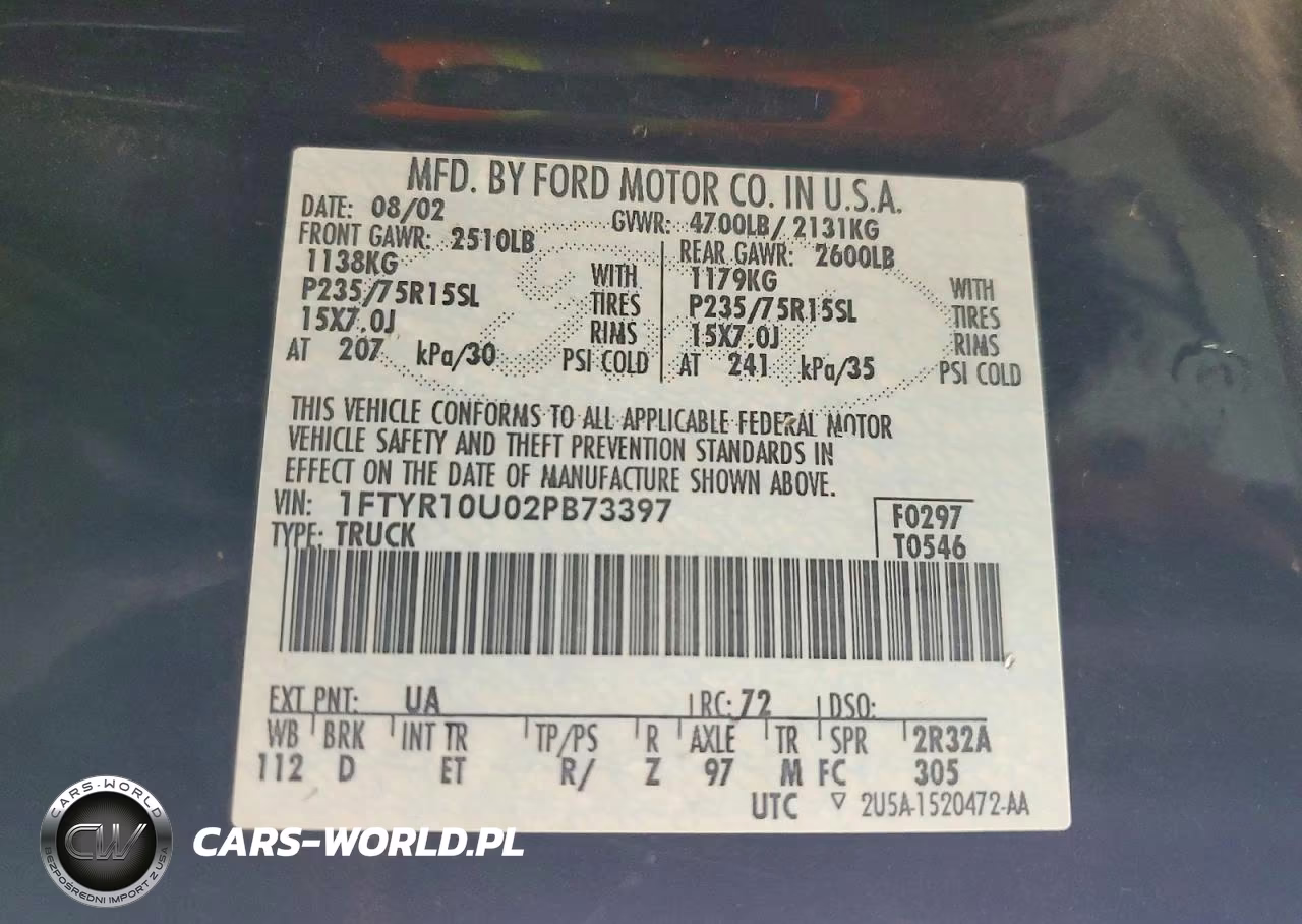 2002 Ford Ranger VIN:1FTYR10U02PB73397 - 12