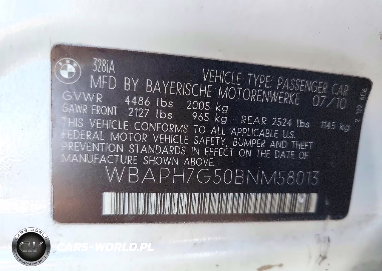 2011 BMW 328 I VIN:WBAPH7G50BNM58013 - 12