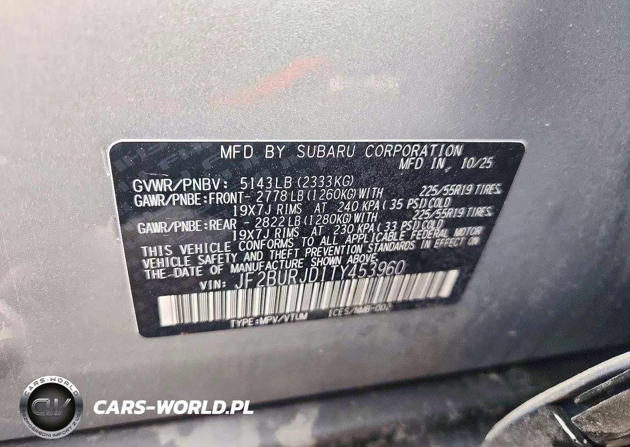 2026 Subaru Outback Touring Xt VIN:JF2BURJD1TY453960 - 13