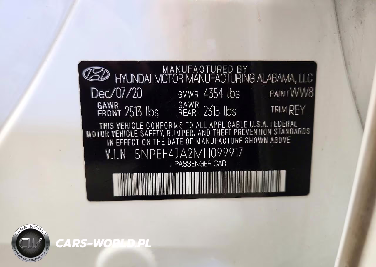 2021 Hyundai Sonata Sel VIN:5NPEF4JA2MH099917 - 12