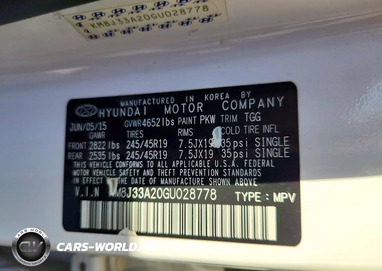2016 Hyundai Tucson Sport VIN:KM8J33A20GU028778 - 13