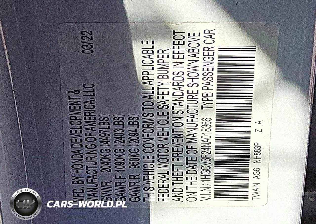 2022 Honda Accord Hybrid Sport VIN:1HGCV3F24NA018366 - 12