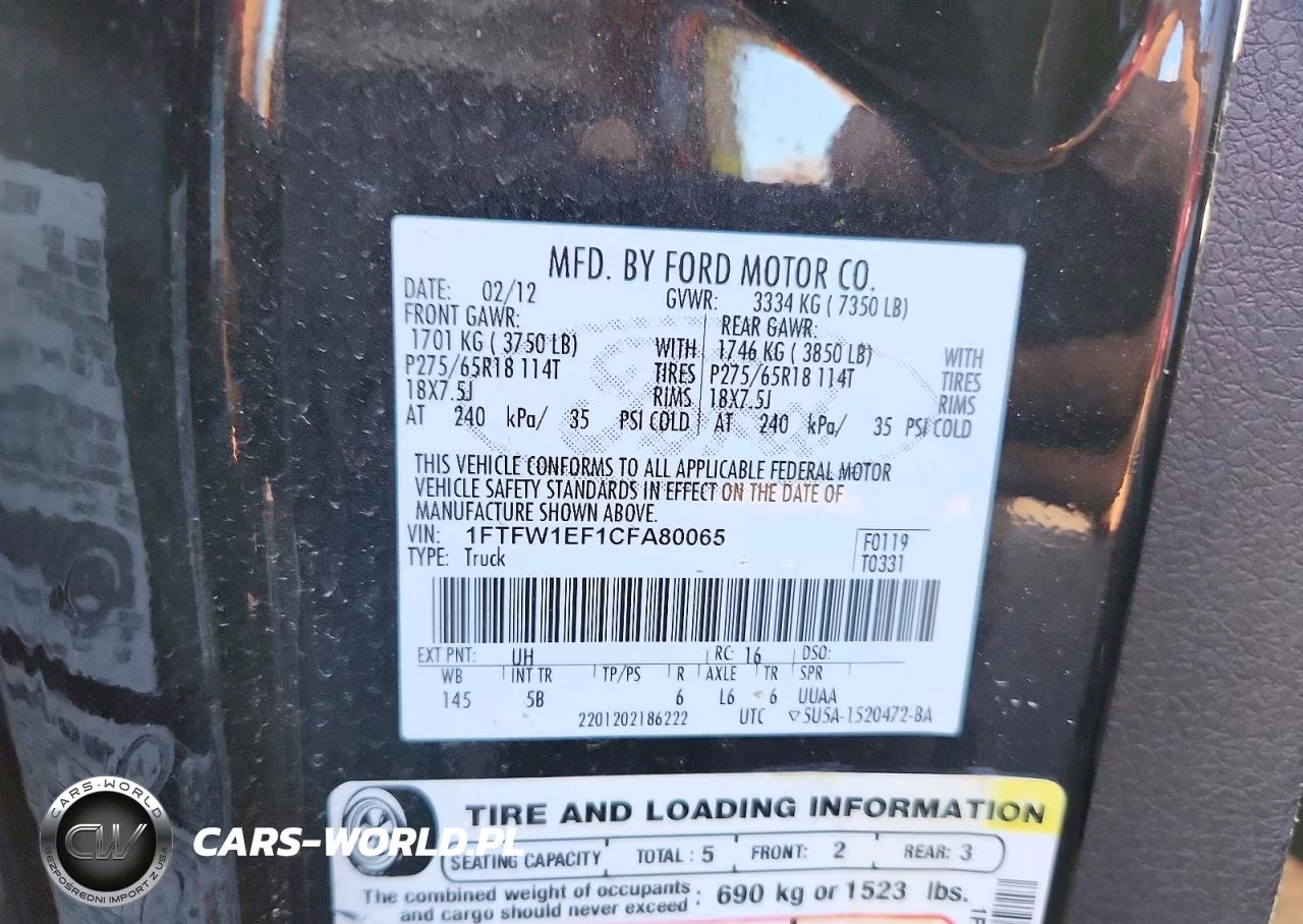 2012 Ford F150 Supercrew VIN:1FTFW1EF1CFA80065 - 12