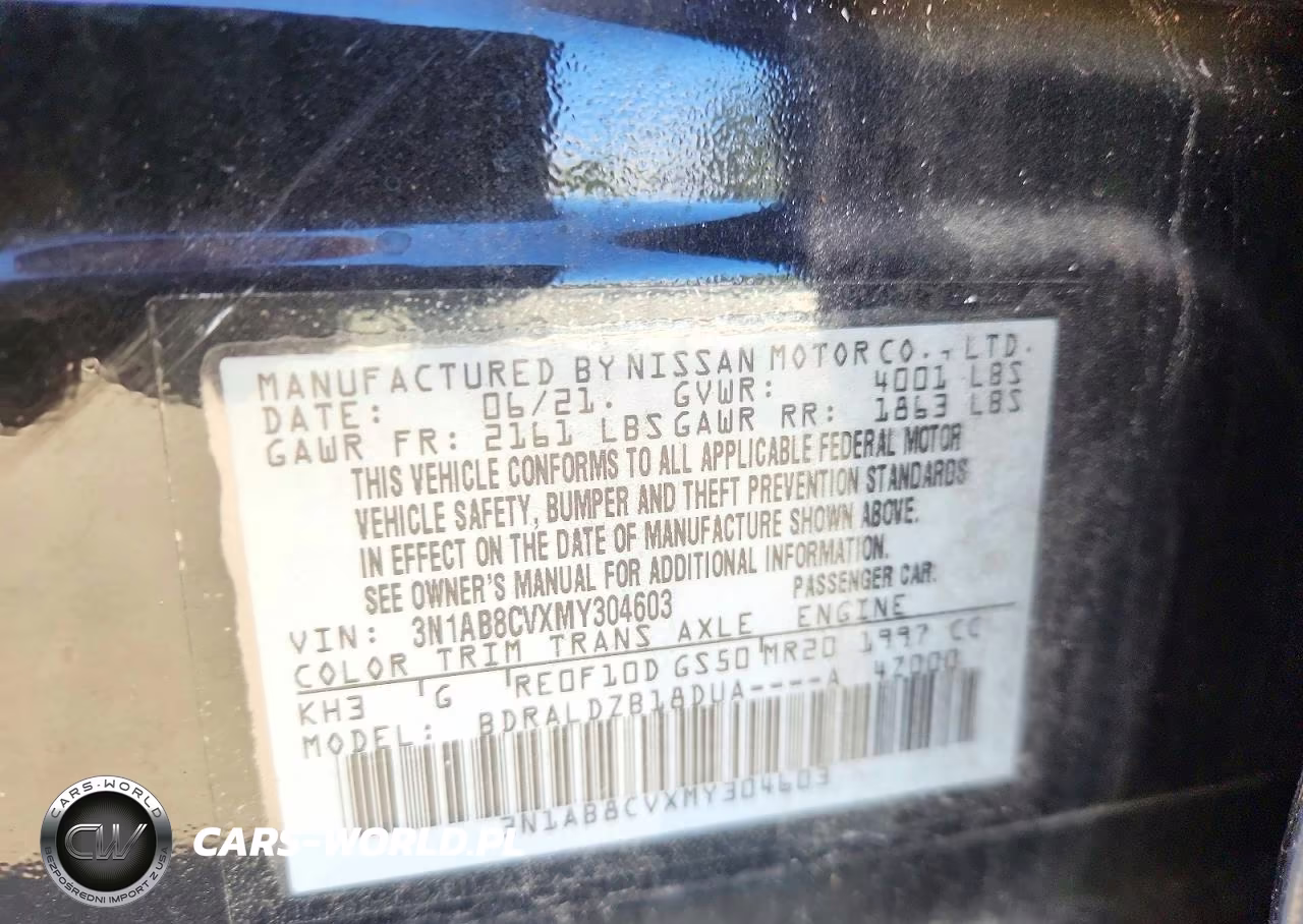 2021 Nissan Sentra Sv VIN:3N1AB8CVXMY304603 - 12