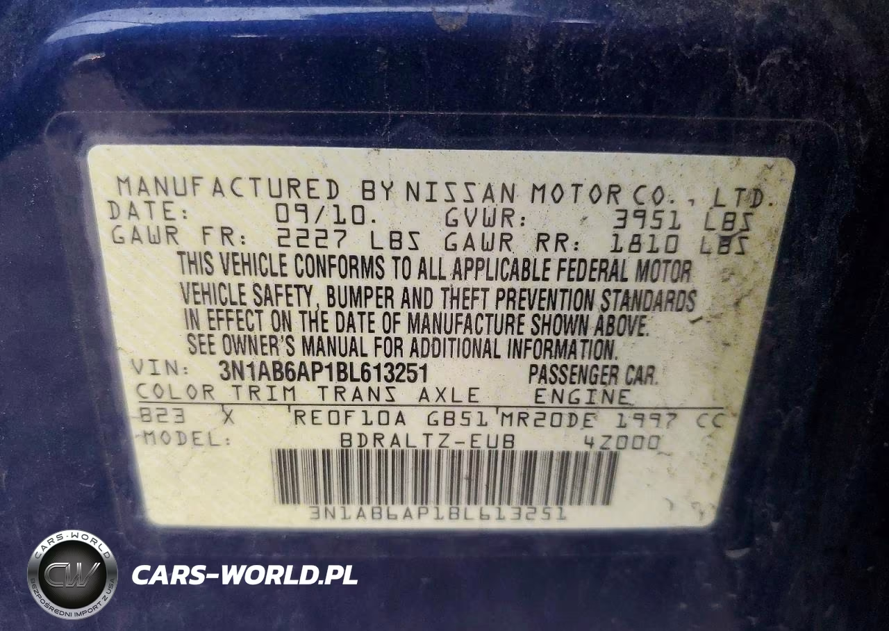 2011 Nissan Sentra 2.0 VIN:3N1AB6AP1BL613251 - 12