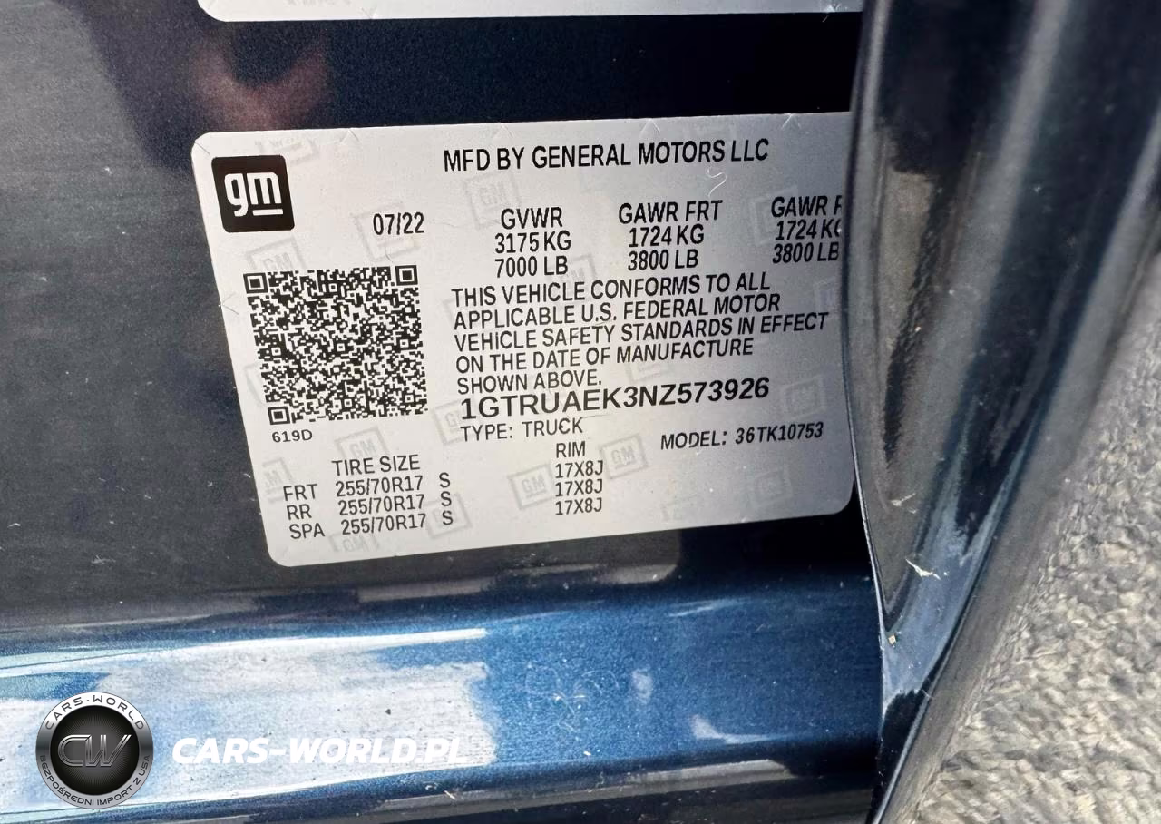 2022 GMC Sierra 1500 4Wd Standard Box Pro VIN:1GTRUAEK3NZ573926 - 10