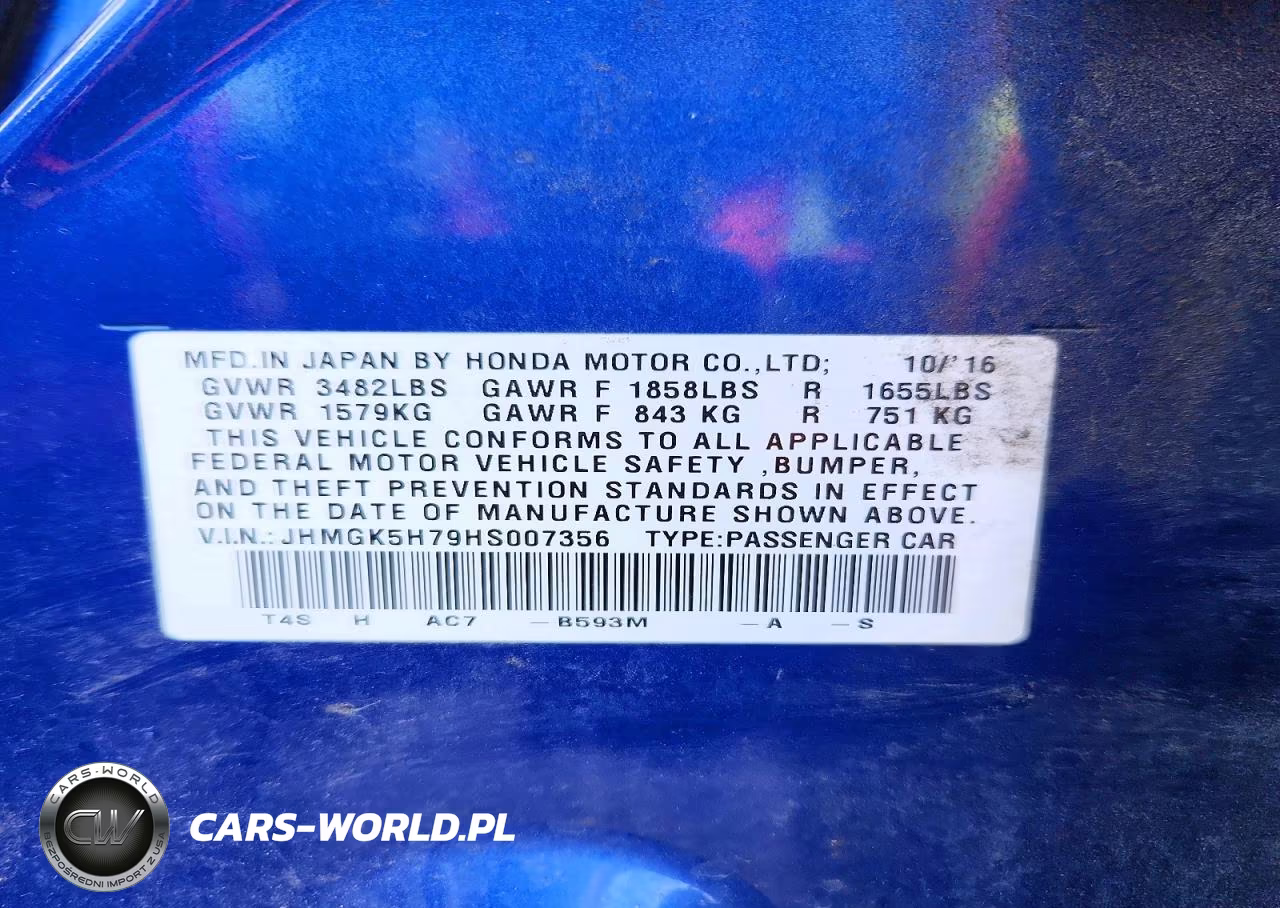 2017 Honda Fit Ex VIN:JHMGK5H79HS007356 - 13
