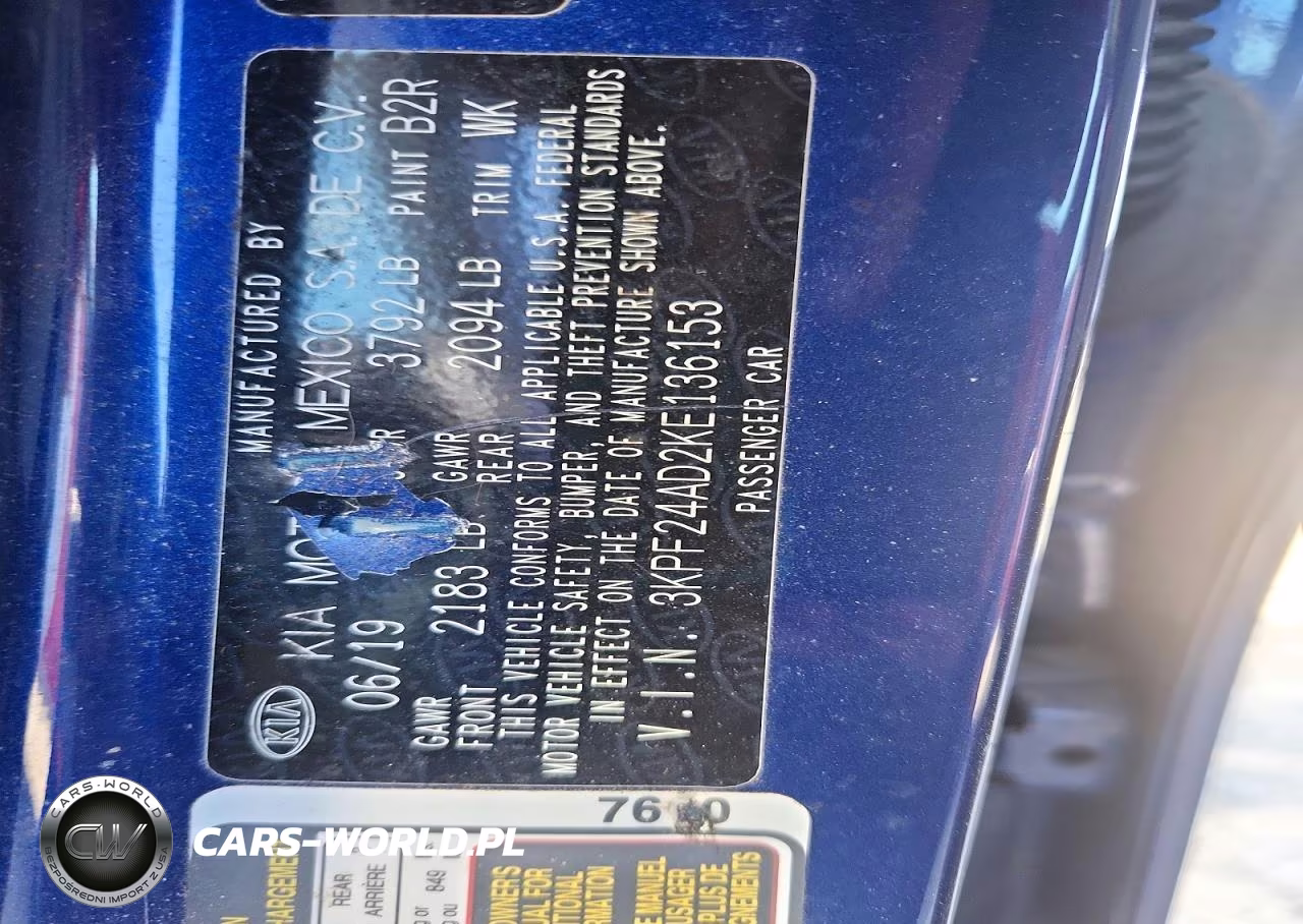 2019 Kia Forte Lxs VIN:3KPF24AD2KE136153 - 12
