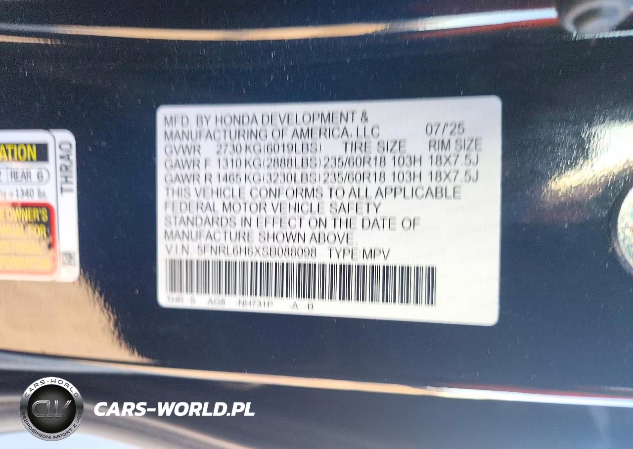 2025 Honda Odyssey Exl VIN:5FNRL6H6XSB088098 - 13