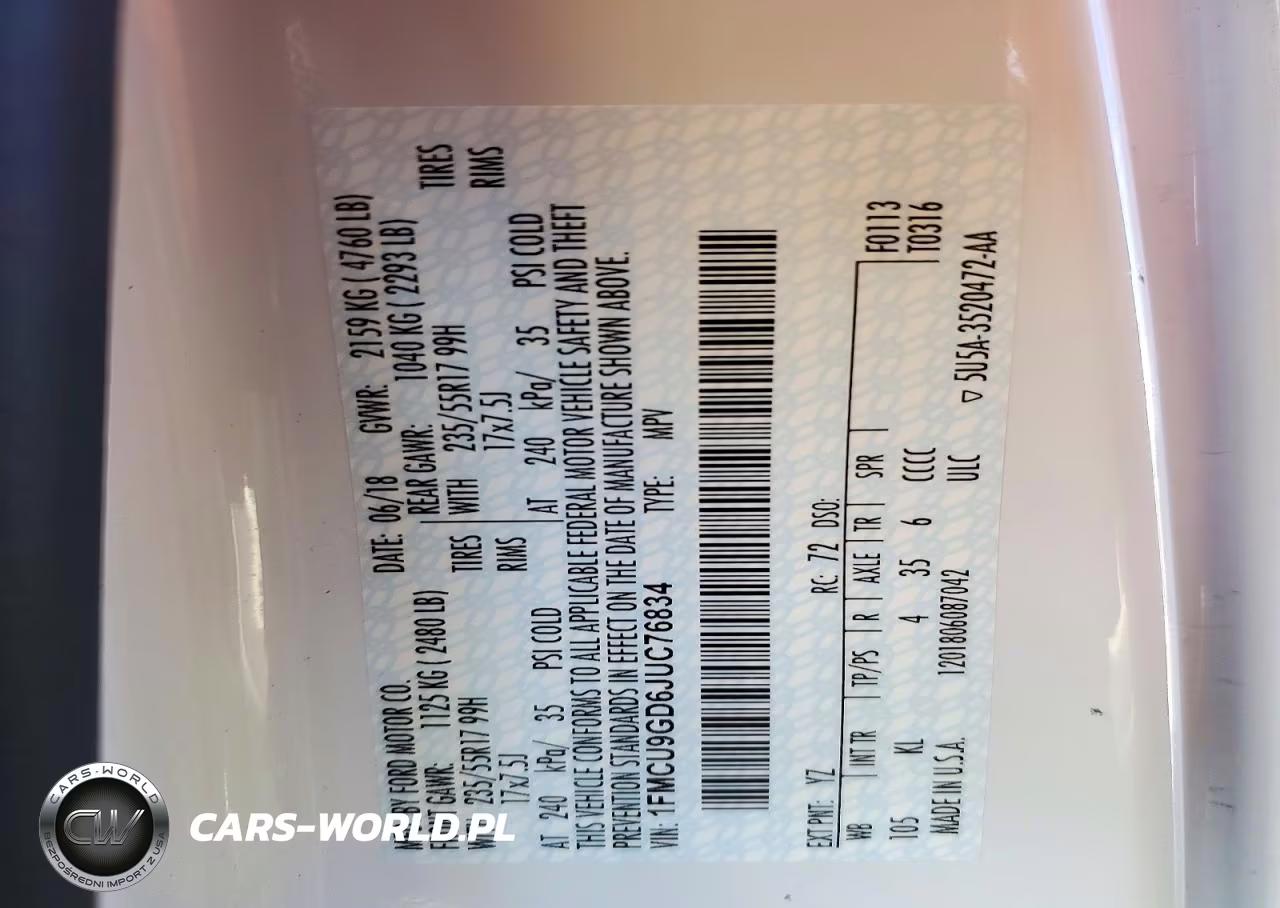 2018 Ford Escape Se VIN:1FMCU9GD6JUC76834 - 13
