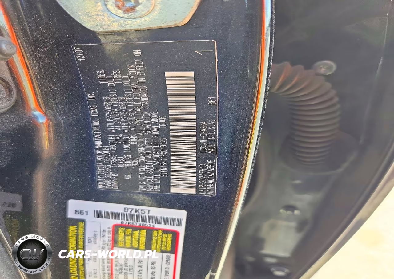 2008 Toyota Tundra Sr5 VIN:5TFRT54118X019125 - 12