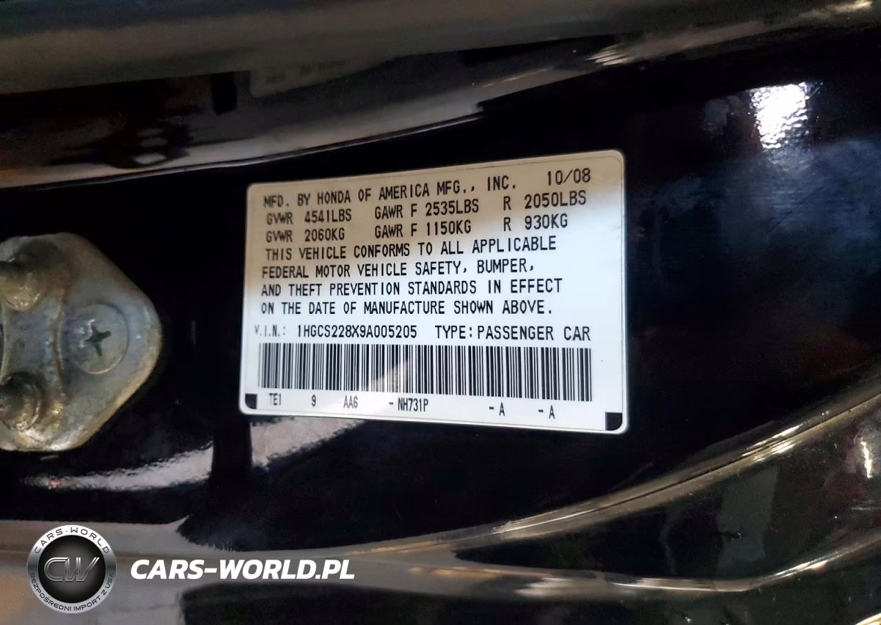 2009 Honda Accord Exl VIN:1HGCS228X9A005205 - 12