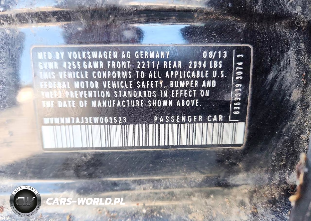 2014 Volkswagen Golf VIN:WVWNM7AJ3EW003523 - 12