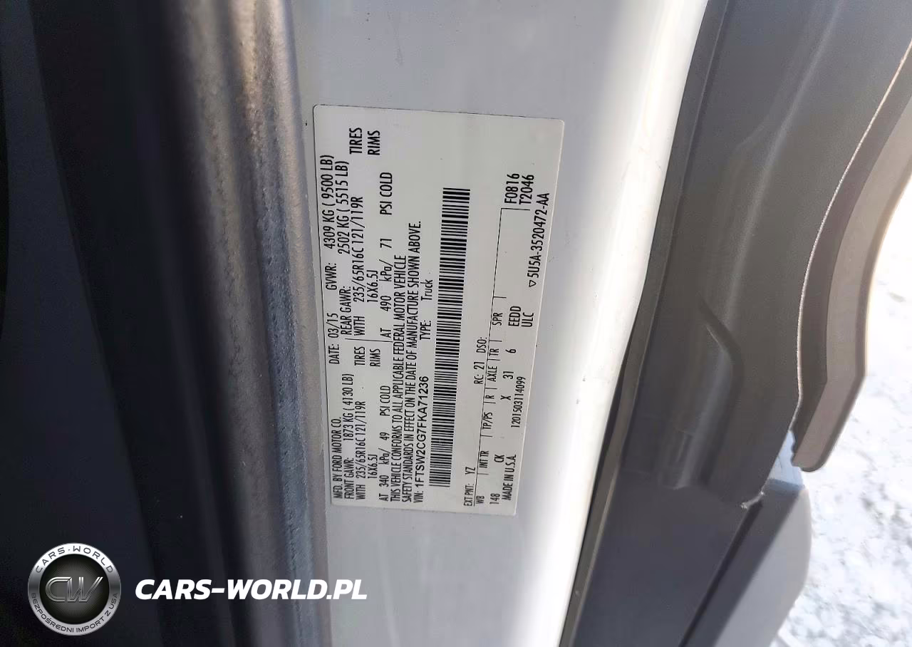 2015 Ford Transit 350 Delivery Van VIN:1FTSW2CG7FKA71236 - 13