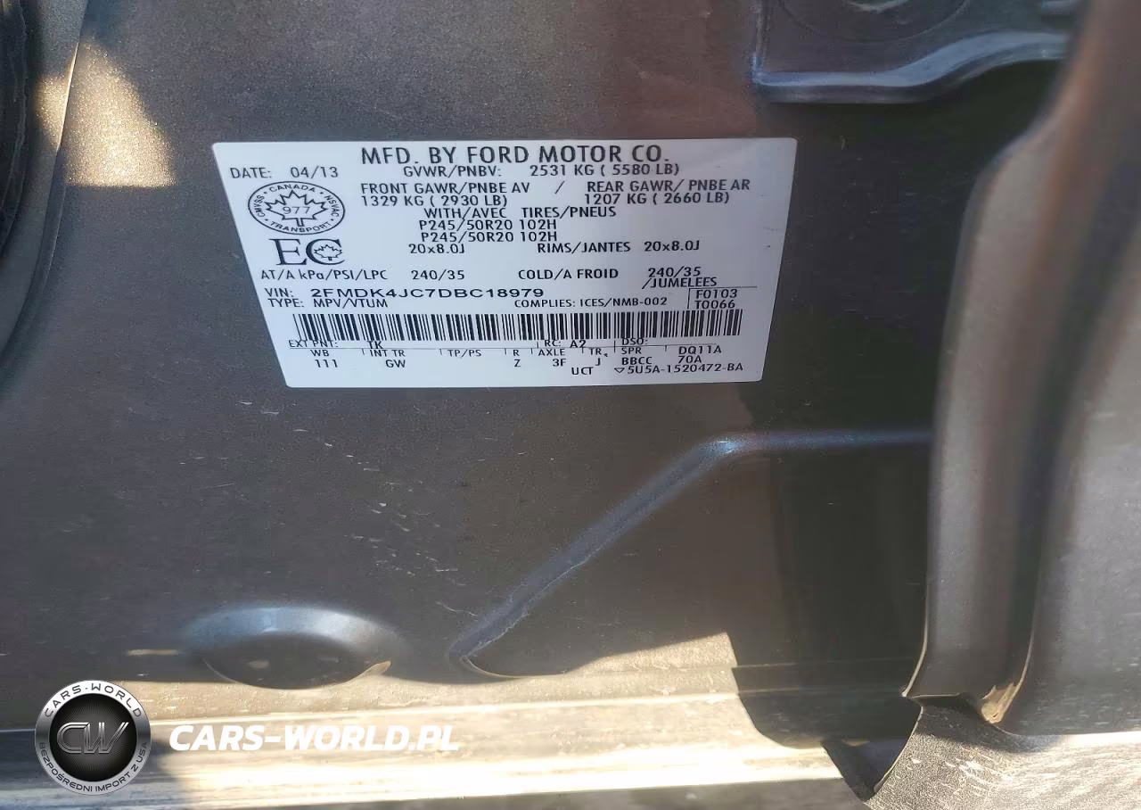 2013 Ford Edge Sel VIN:2FMDK4JC7DBC18979 - 13
