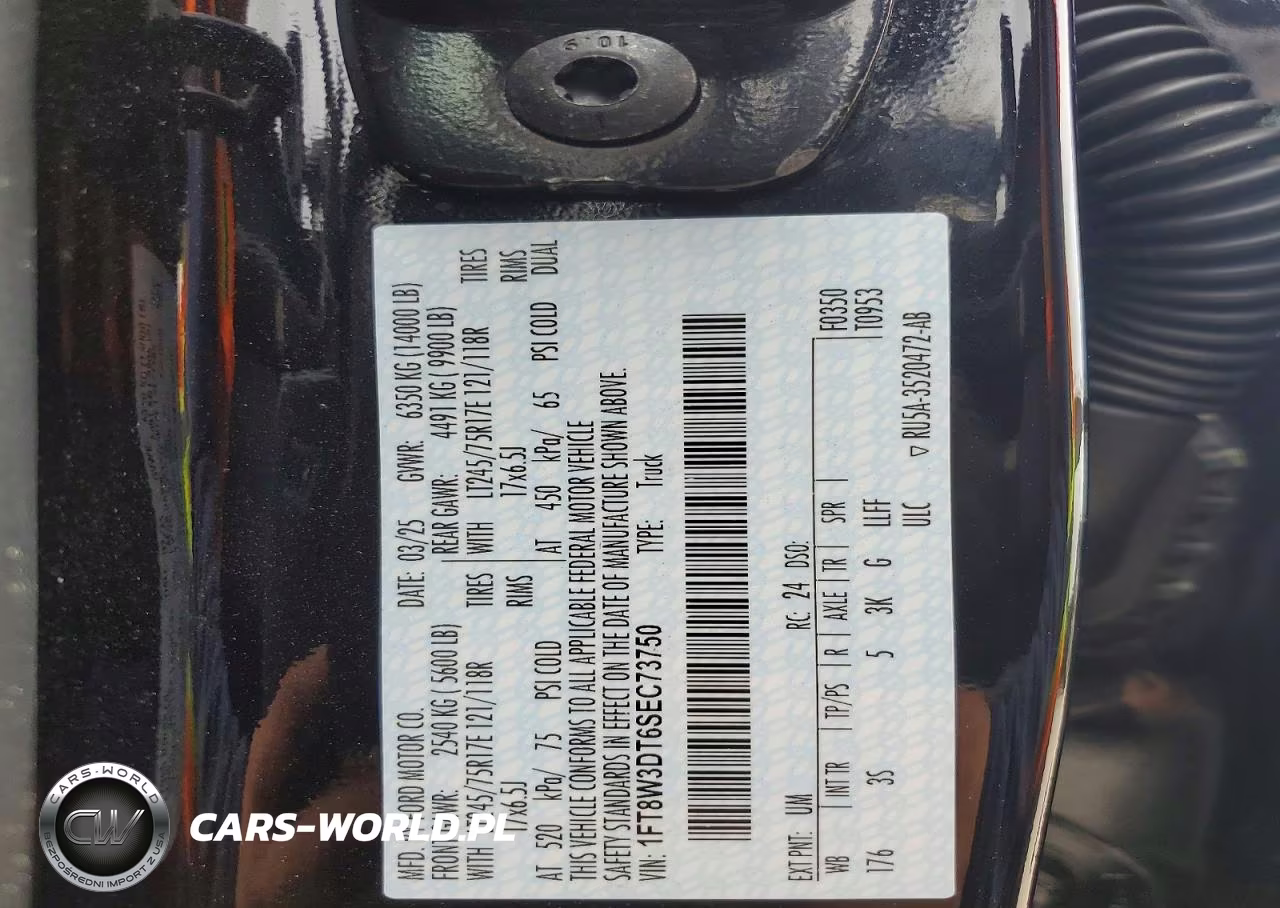 2025 Ford F350 Super Duty VIN:1FT8W3DT6SEC73750 - 12