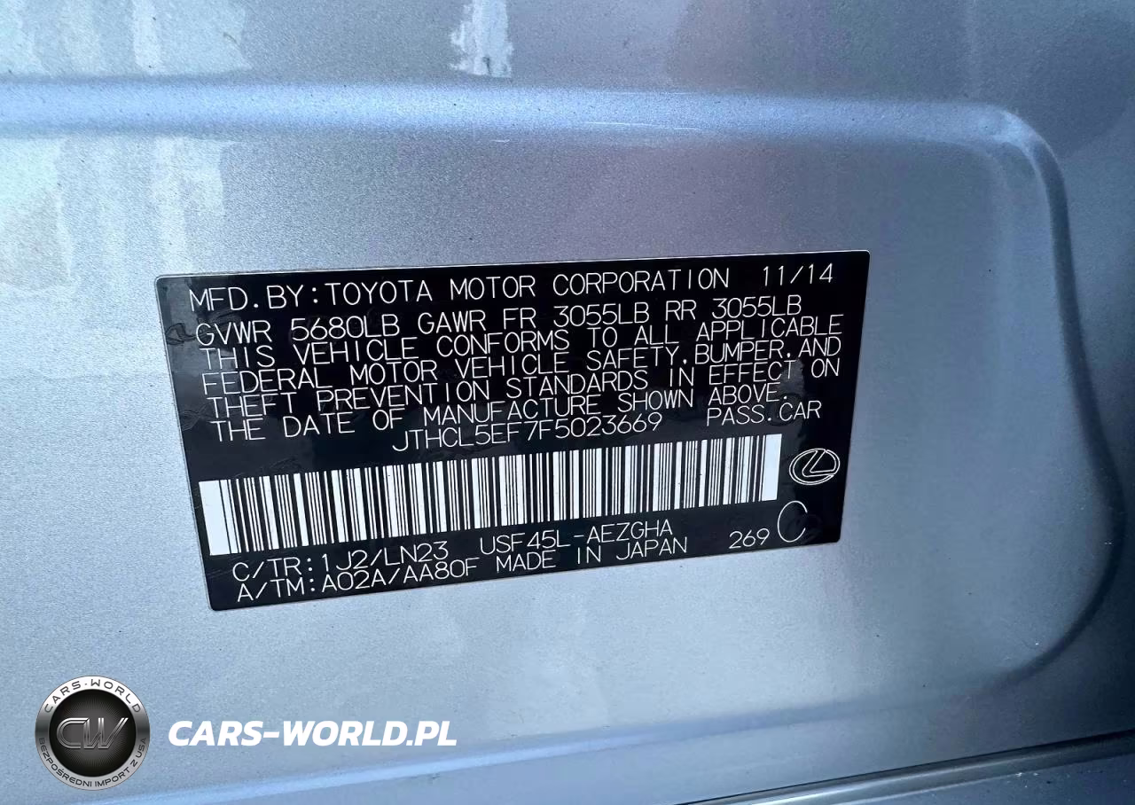 2015 Lexus Ls 460 VIN:JTHCL5EF7F5023669 - 10