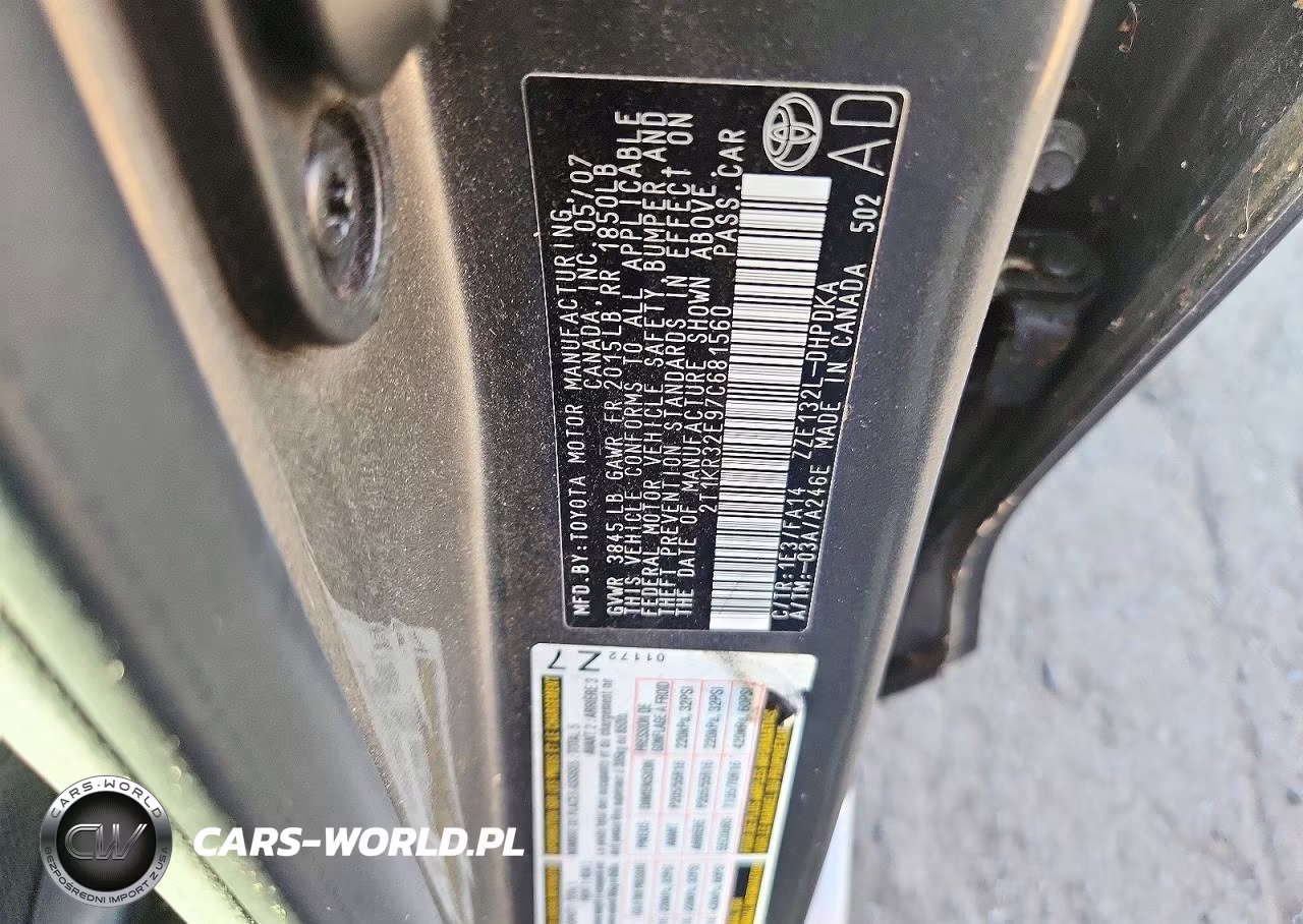 2007 Toyota Matrix Base VIN:2T1KR32E97C681560 - 12