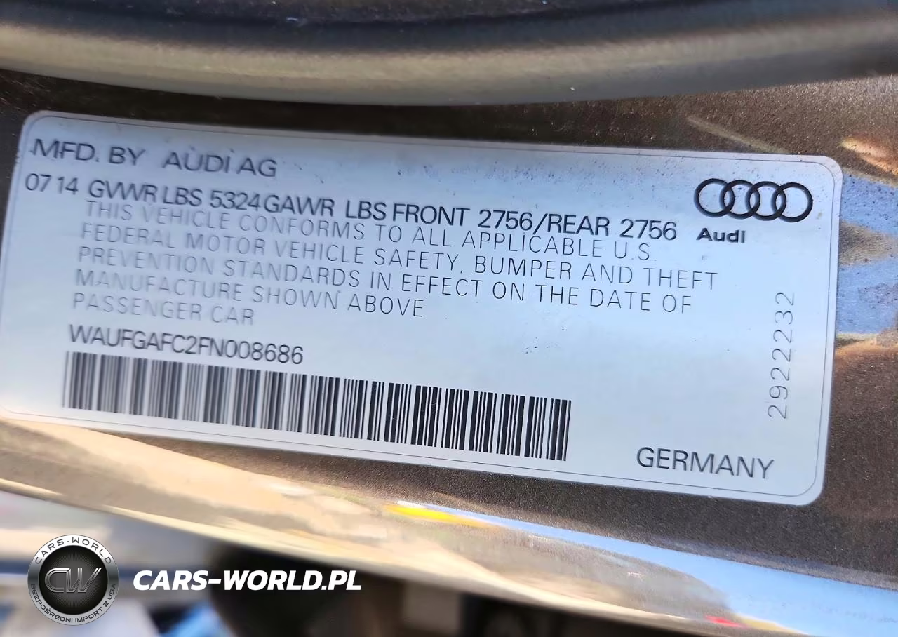 2015 Audi A6 Premium Plus VIN:WAUFGAFC2FN008686 - 13