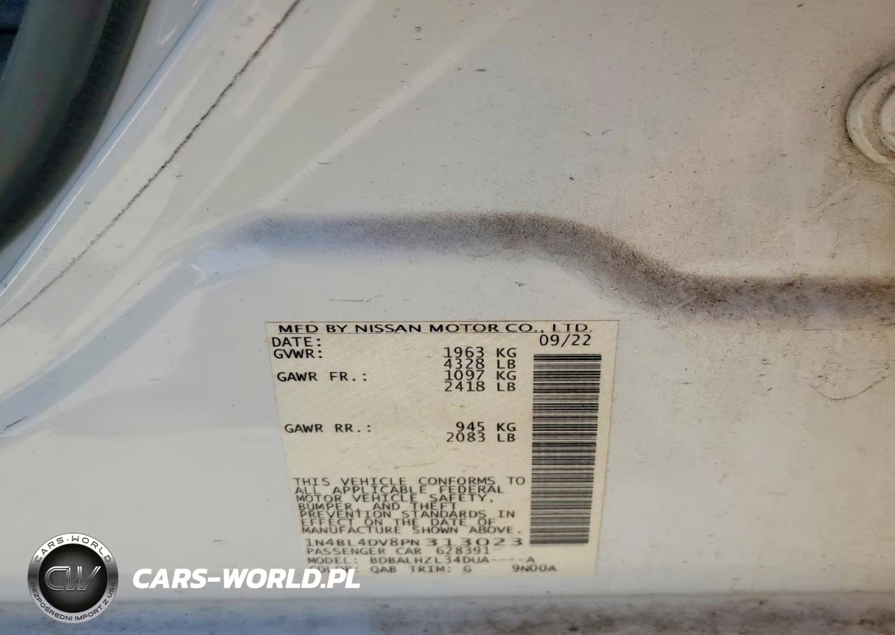 2023 Nissan Altima Sv VIN:1N4BL4DV8PN313023 - 12