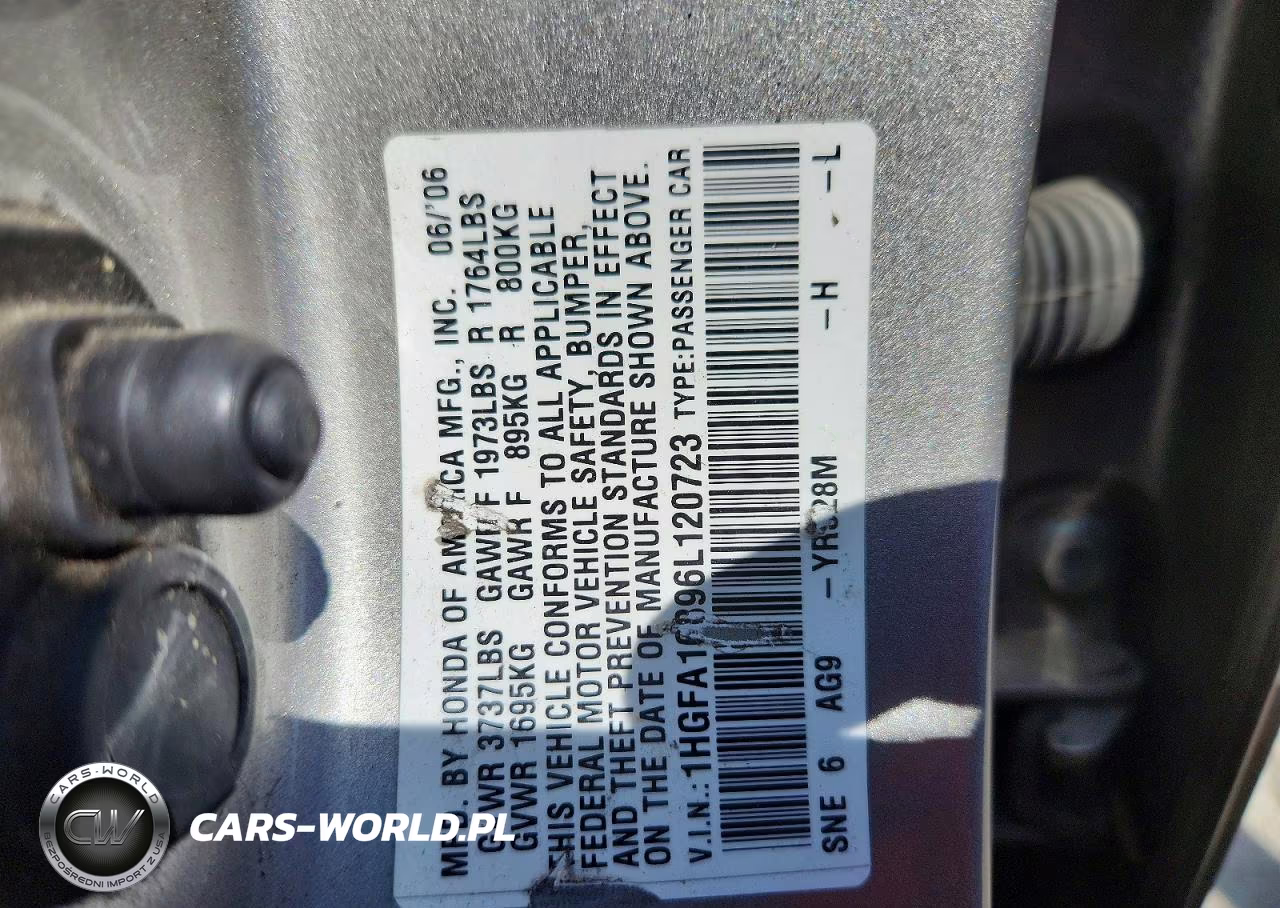 2006 Honda Civic Ex VIN:1HGFA16896L120723 - 12