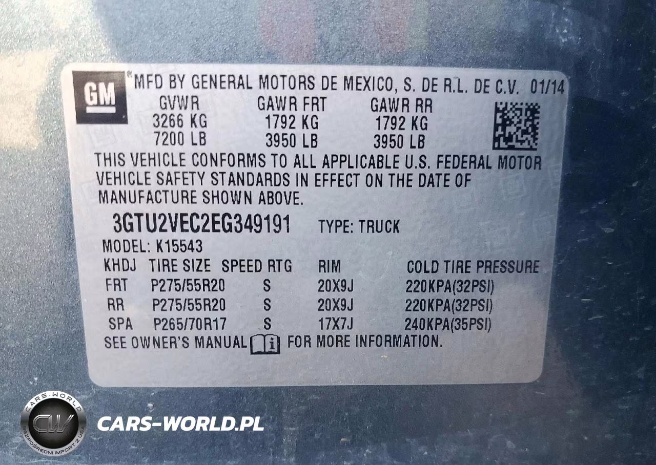 2014 GMC Sierra K1500 Slt VIN:3GTU2VEC2EG349191 - 12