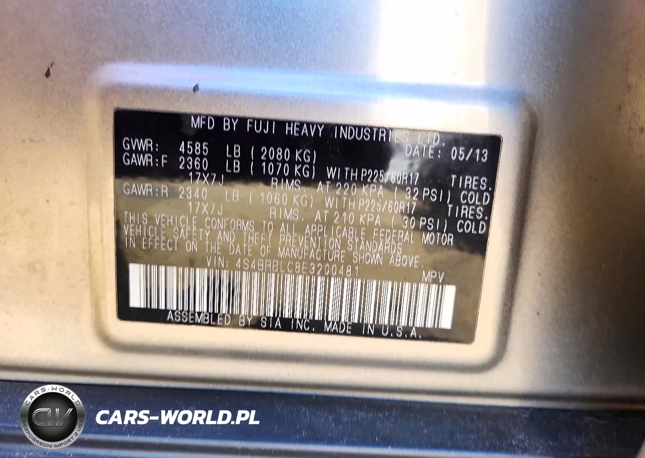 2014 Subaru Outback 2.5I Limited VIN:4S4BRBLC8E3200481 - 13