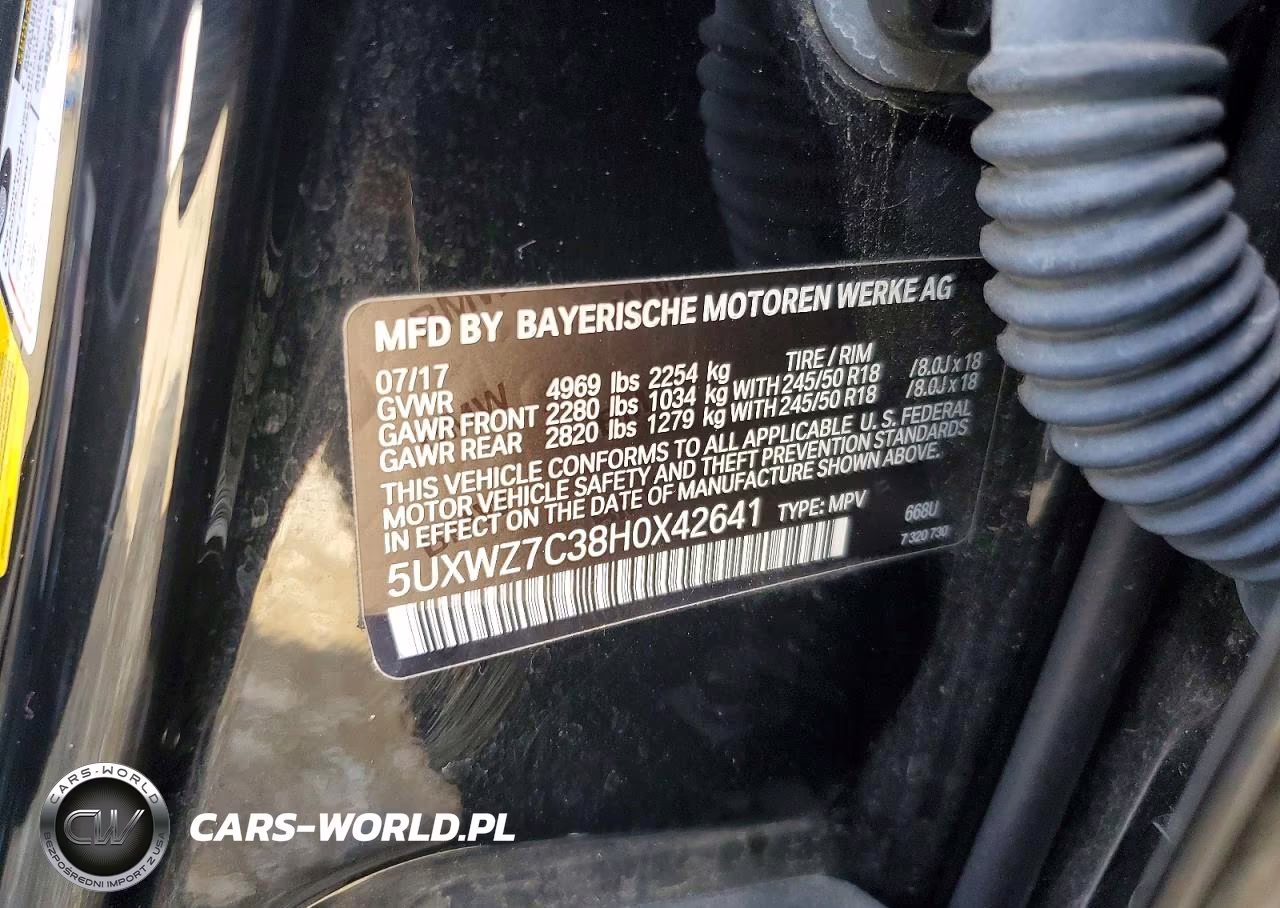2017 BMW X3 Sdrive28I VIN:5UXWZ7C38H0X42641 - 14