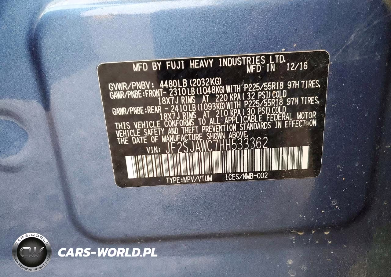 2017 Subaru Forester 2.5I Touring VIN:JF2SJAWC7HH533362 - 13