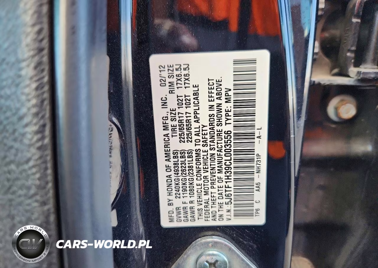 2012 Honda Crosstour Ex VIN:5J6TF1H39CL003556 - 12