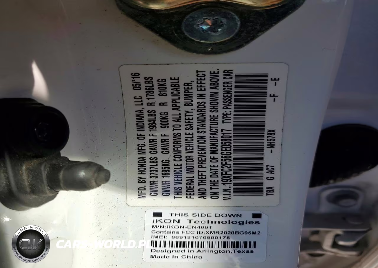 2016 Honda Civic Lx VIN:19XFC2F56GE058017 - 12