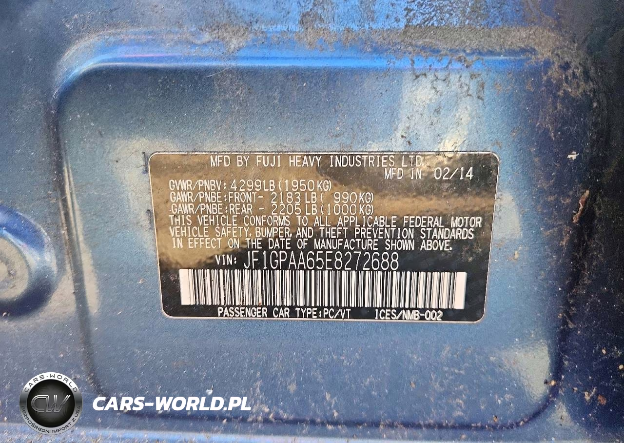 2014 Subaru Impreza VIN:JF1GPAA65E8272688 - 12
