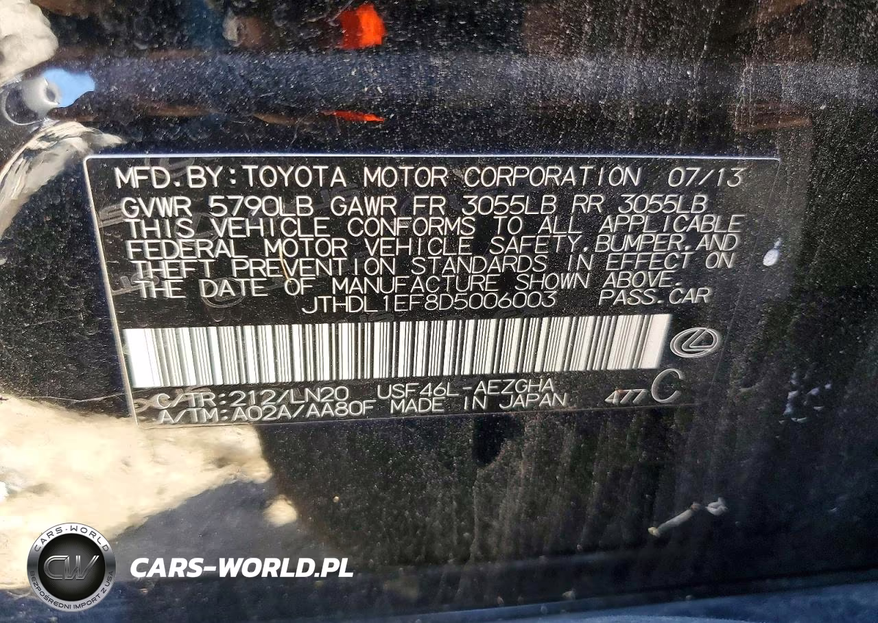 2013 Lexus Ls 460L VIN:JTHDL1EF8D5006003 - 12