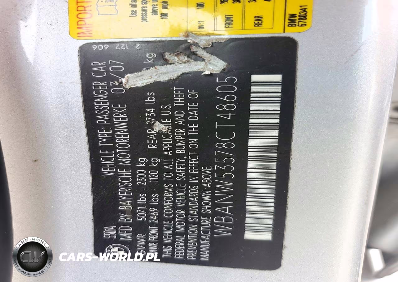 2008 BMW 550 I VIN:WBANW53578CT48605 - 12