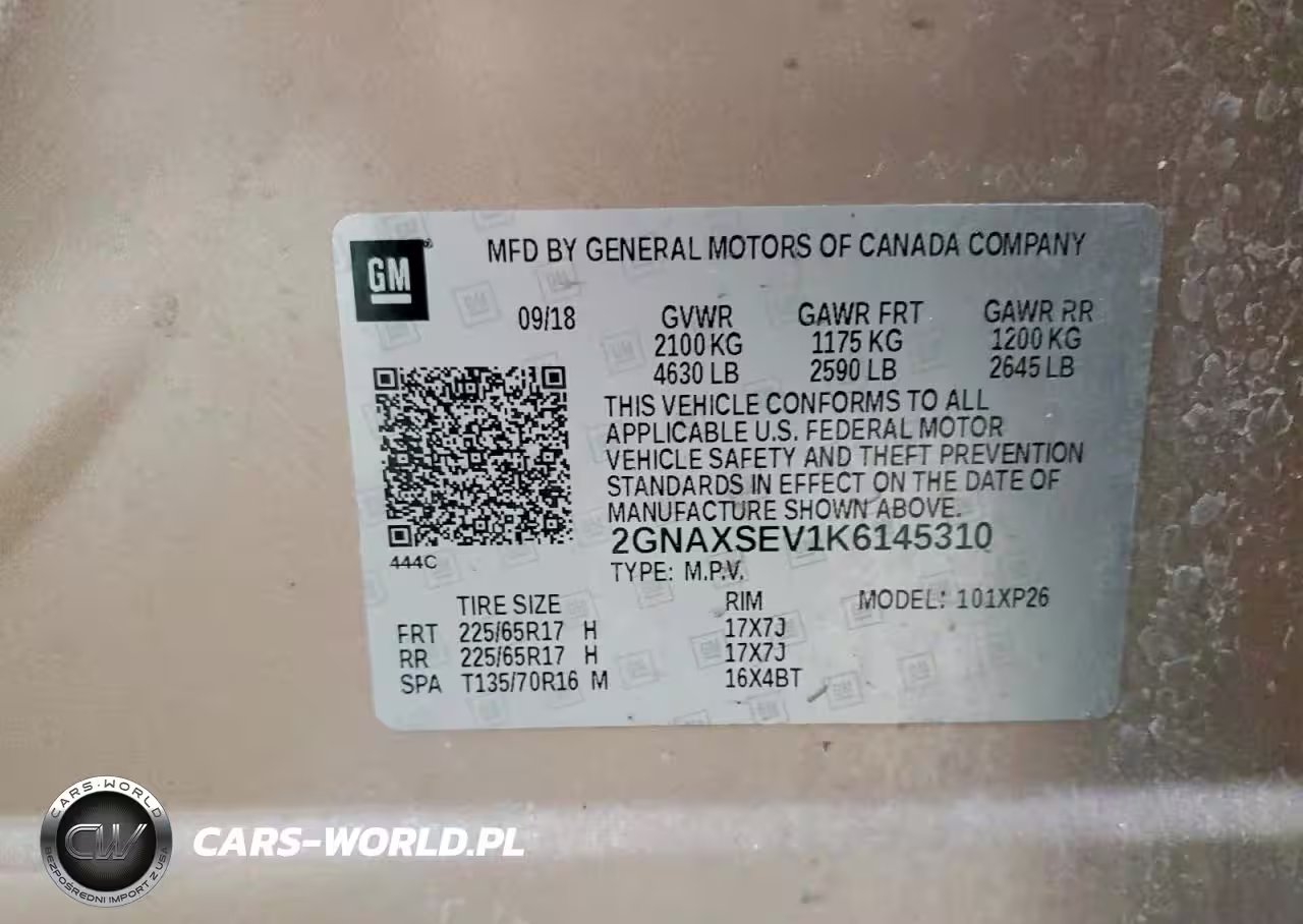 2019 Chevrolet Equinox Ls VIN:2GNAXSEV1K6145310 - 13