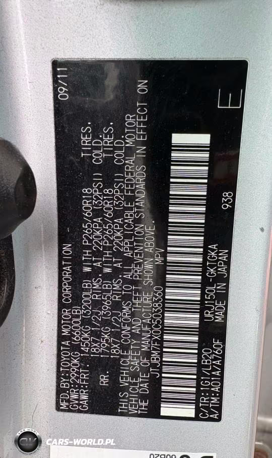 2012 Lexus Gx 460 VIN:JTJBM7FX0C5038360 - 10