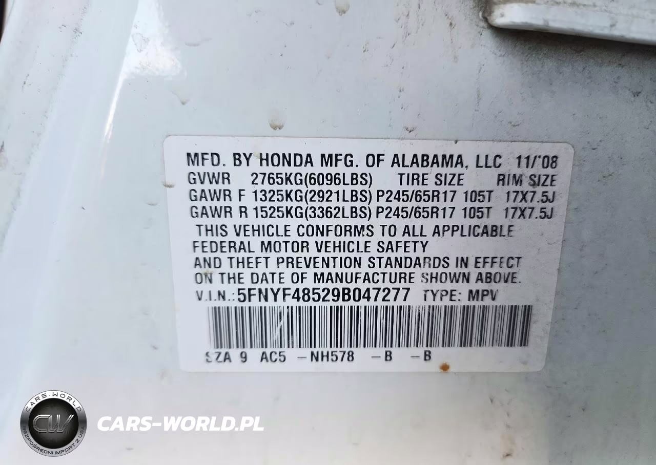 2009 Honda Pilot Exl VIN:5FNYF48529B047277 - 13