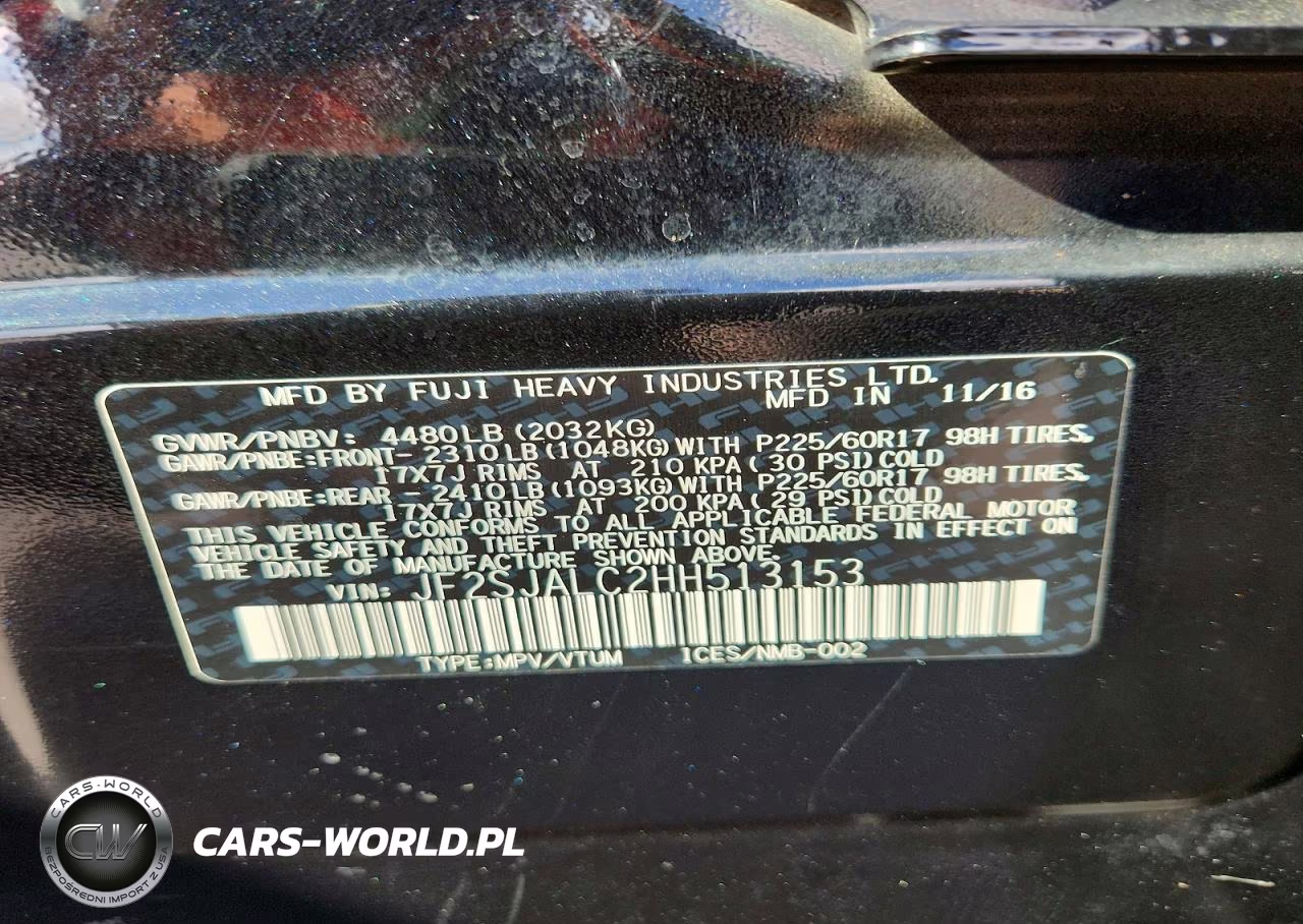 2017 Subaru Forester 2.5I Limited VIN:JF2SJALC2HH513153 - 12