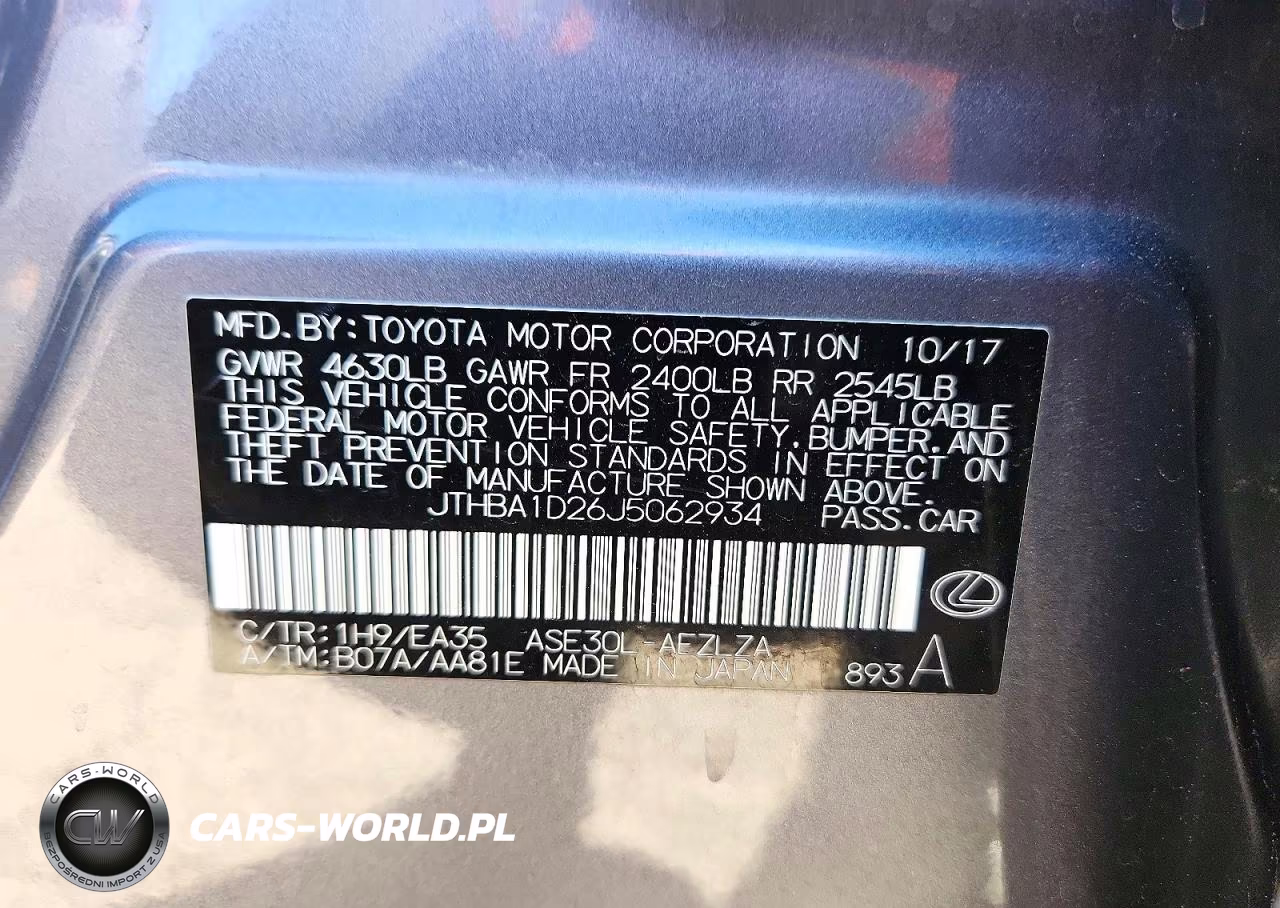 2018 Lexus Is 300 VIN:JTHBA1D26J5062934 - 13