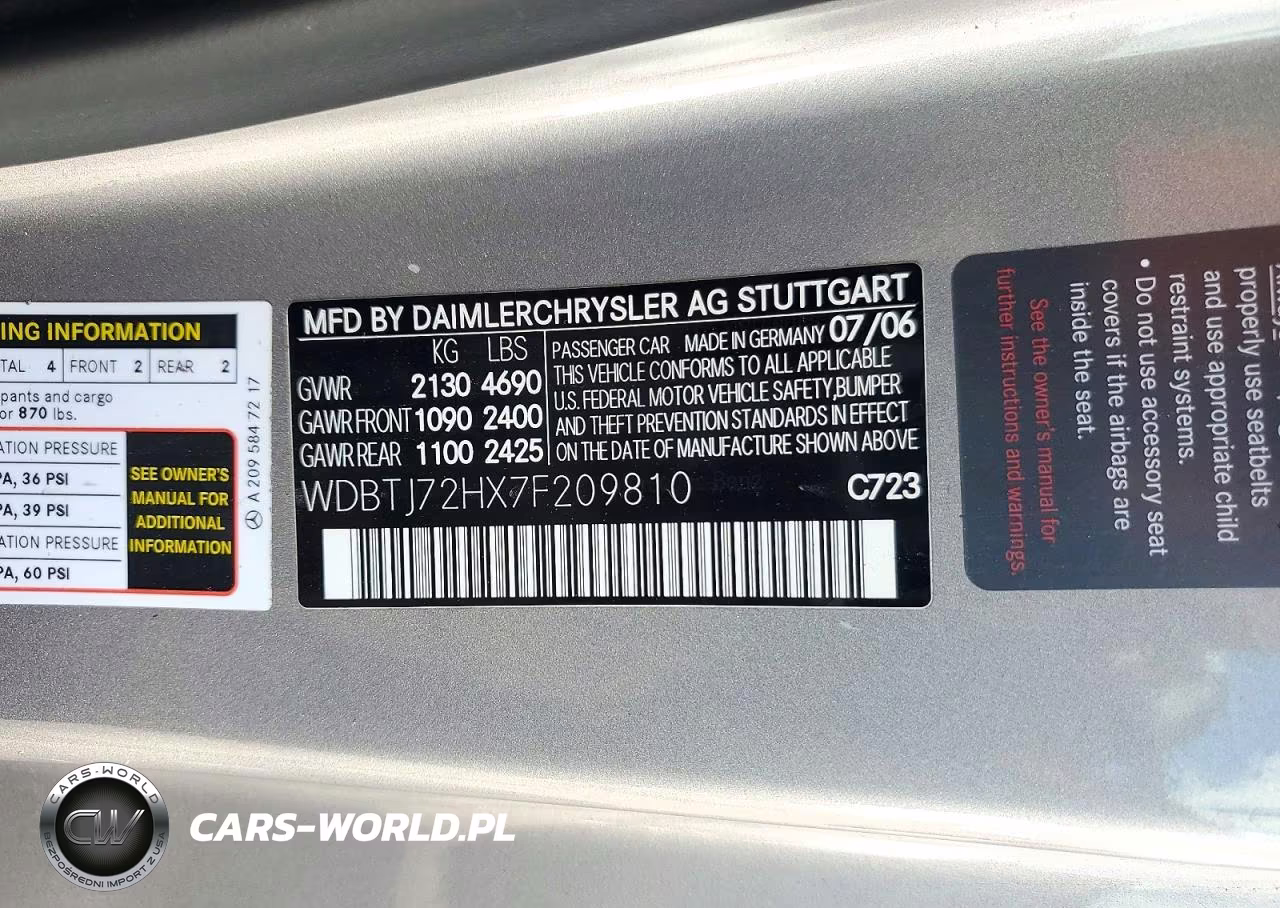 2007 Mercedes-Benz Clk 550 VIN:WDBTJ72HX7F209810 - 12