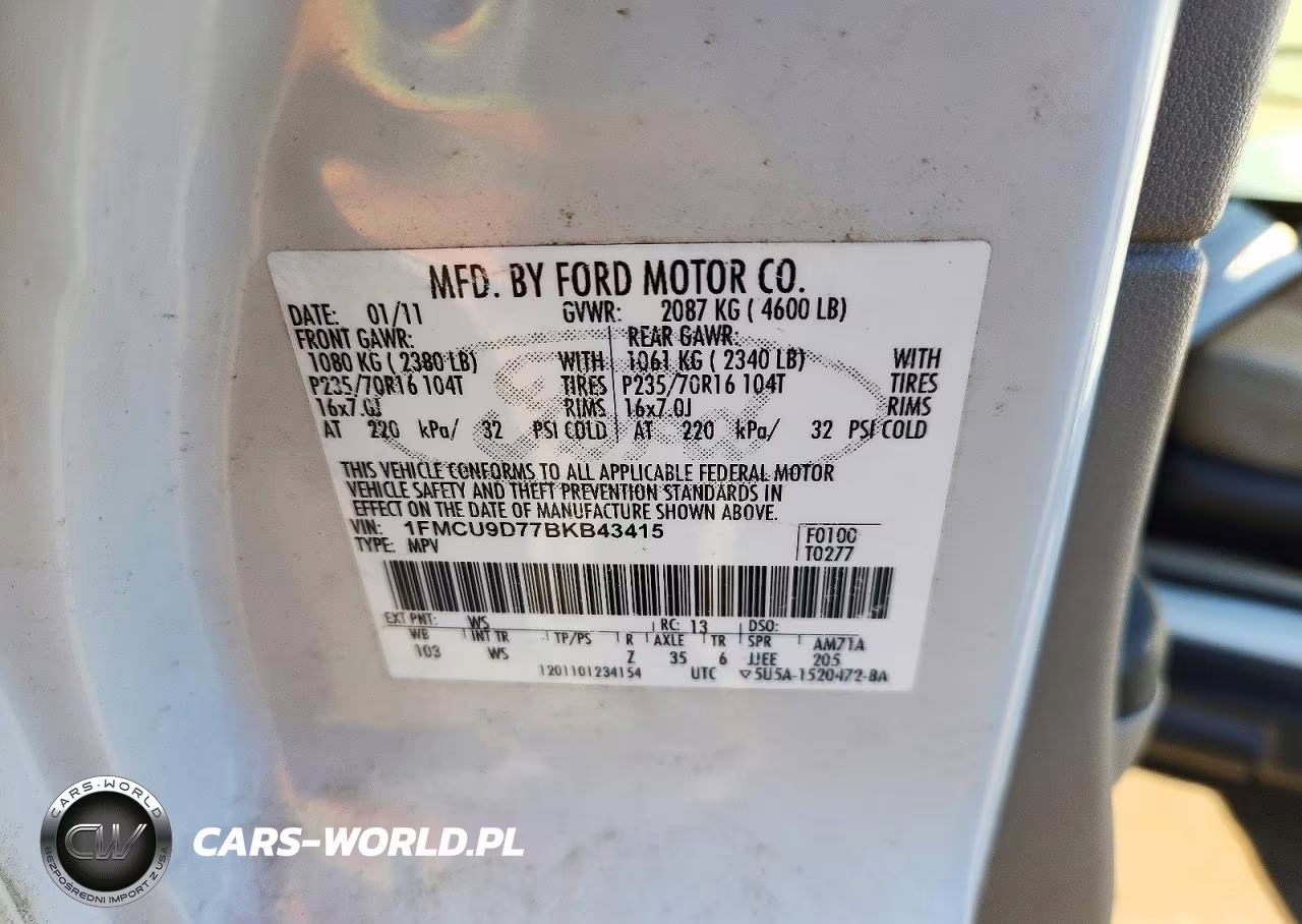 2011 Ford Escape Xlt VIN:1FMCU9D77BKB43415 - 14