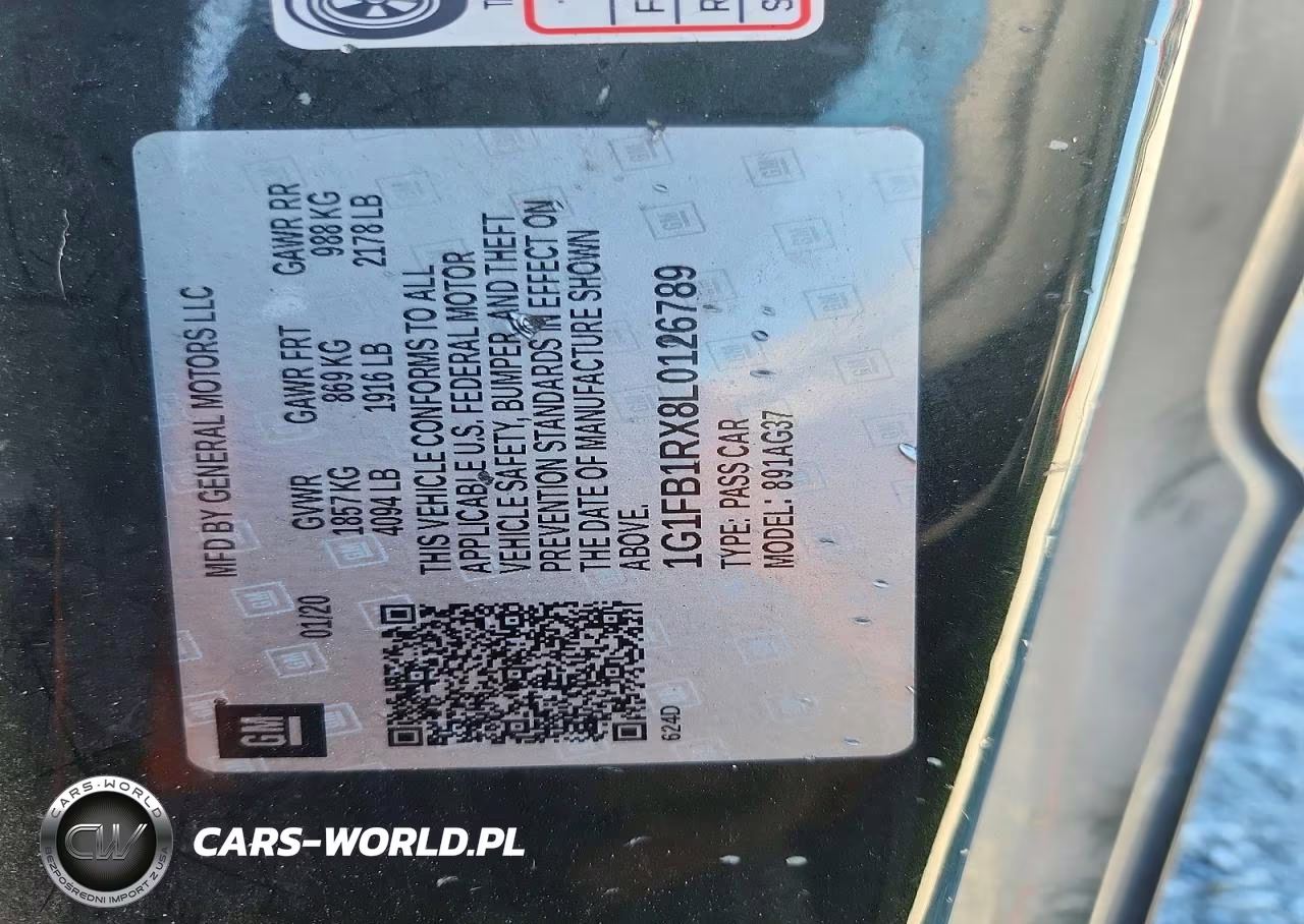 2020 Chevrolet Camaro Ls VIN:1G1FB1RX8L0126789 - 12