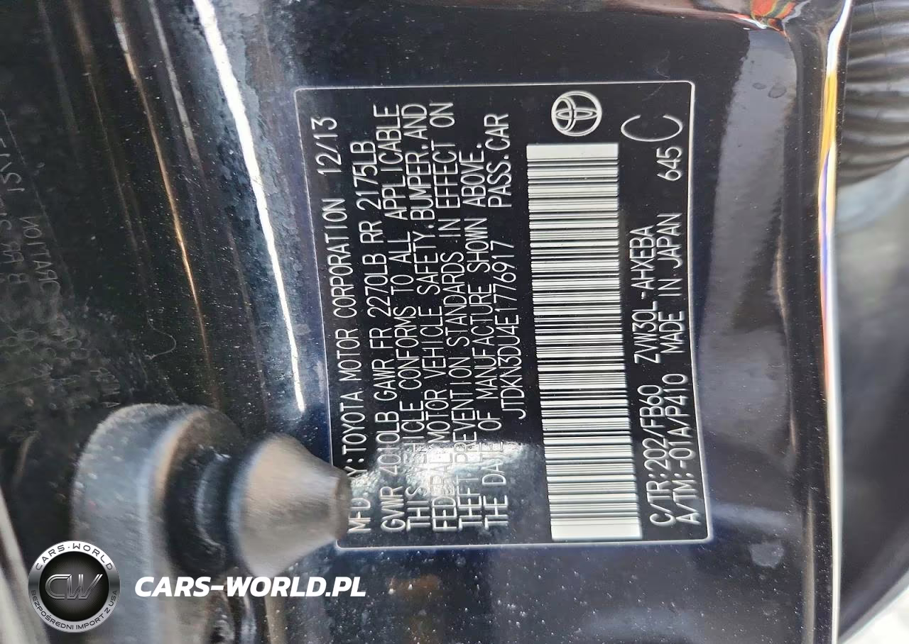 2014 Toyota Prius Two VIN:JTDKN3DU4E1776917 - 12